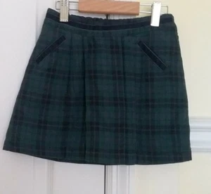 NWT NAUTICA LITTLE GIRL BLUE GREEN PLAID HOLIDAY SKIRT SZ 5 OR 6 - Picture 1 of 6