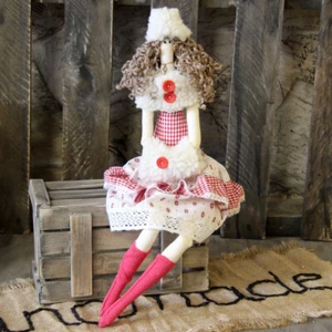 Muñeca de artista vintage estilo Tilda 47 cm muñeca decorativa Shabby muñeca de tela hecha a mano - Imagen 1 de 1