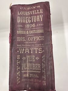 CARON'S Louisville KY RÉPERTOIRE 1896 livre massif généalogie ressources histoire annonces