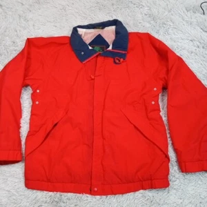 Vintage Field Stream Mens Rain Jacket Red L Waterproof Windproof Vented Pockets - Picture 1 of 19