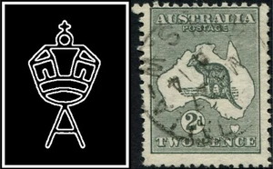 1913 Australia 2d gris primera marca de agua canguro estampilla buena a fina usada - Imagen 1 de 1