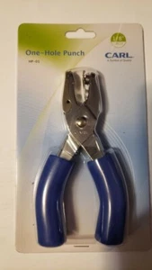 Carl Nickel-plated Hole Punch - 1/8" - Round Shape - Blue Handle - Picture 1 of 2