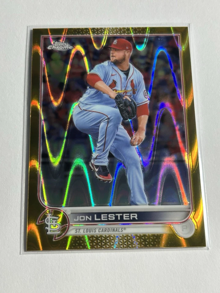 Jon Lester 2022 Topps Chrome Sonic /50 GOLD RAYWAVE REFRACTOR - Image 1 of 2