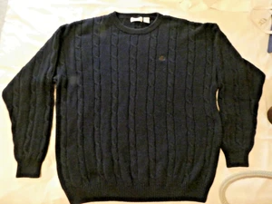 Vintage Izod Pullover Pulli Zopfmuster Rundhals dunkelblau XL - Bild 1 von 4