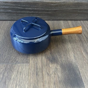 Vintage MCM Dansk Kobenstyle Emaillegeschirr - blau - Topf mit Deckel - Bild 1 von 13