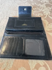 Koret Vintage Echtleder Geldbörse schwarz mit Goldakzenten & Münzbörse - Bild 1 von 12