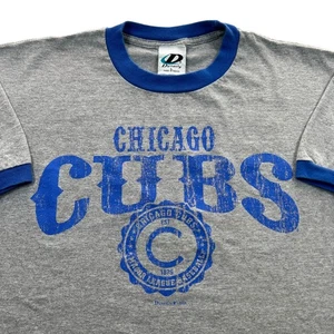 Camisa Timbre Vintage Y2k Chicago Cubs Talla Grande MLB Béisbol Gris Azul Deportes - Imagen 1 de 8