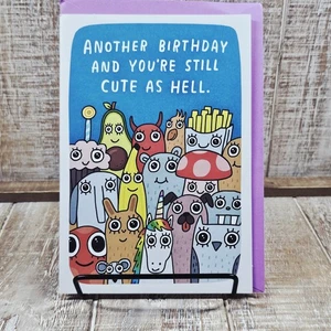 Tarjeta de Felicitación de Cumpleaños Hallmark 5x7 Azul Peluche Lindo Divertido Humor Adulto - Imagen 1 de 6