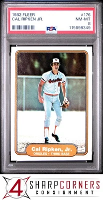1982 FLEER #176 CAL RIPKEN JR. RC ORIOLES HOF PSA 8 - Image 1 of 2