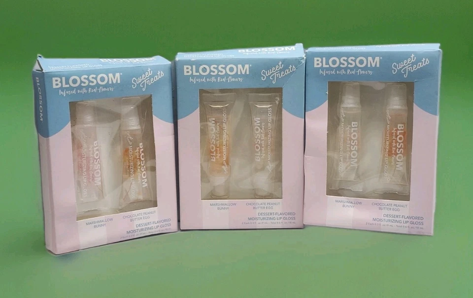 Brillo de labios hidratante con sabor a postre Blossom Sweet Treats ~ 3 paquetes = ¡6 piezas! Foto 1 de 1