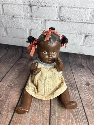 Muñeca antigua compuesta años 30 afroamericana Topsy articulada Foto 1 de 4