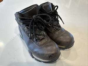Kids Hi Tec Hiking Boots Waterproof High Top Brown 2 J2 - Picture 1 of 6