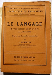 LANGAGE/INTRODUCTION A L HISTOIRE DU../J.VENDRYES/ED A.MICHEL/1950 - Picture 1 of 1