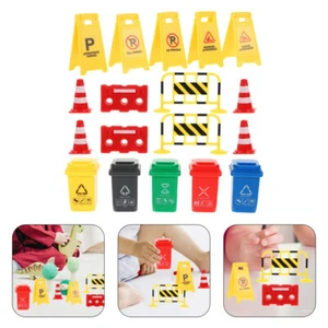 Set Traffic Signs Toys Kids Pretend Play Street Signs Traffic Barrier Toys - Picture 1 of 12