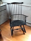 Wcw Warren Chair Workshand Carved Comb Back Windsor Antique Rocking Chair 41823E
