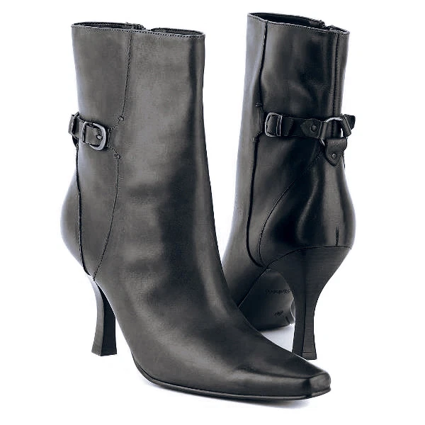 Nuevo STYLE & CO Mujeres Cuero Media Pantorrilla Tacón Alto Cremallera Lateral Punta Punta Botas Talla 8 M Foto 1 de 1