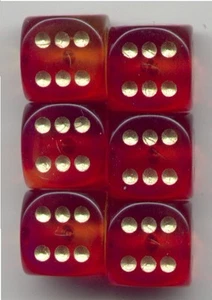 NEW Dice Set of 6 D6 (15mm) - Gem Blitz / Firefly Purple - Picture 1 of 1