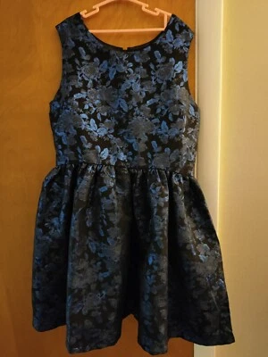 Vestido formal sin mangas floral negro y azul The Children's Place para niñas talla 14 Foto 1 de 4