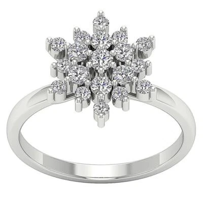 SI1 G 0.85 Ct Real Diamond Anniversary Ring 14K White Gol Prong Set Appraisal - Image 1 of 4