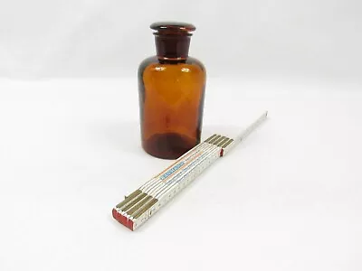 Apothekerflasche Mit Stöpsel, 20. Jahrhundert, Zylindrisch, Braunes Pressglas • 26.65€
