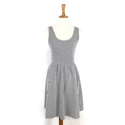 Banana Republic striped dress fit and flare blue white sleeveless Size 2 - Изображение 1 из 4