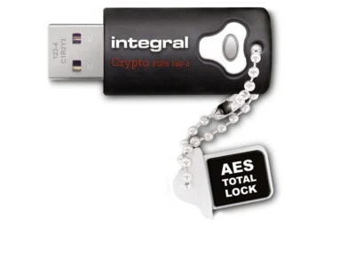 Integral 32GB Crypto Drive FIPS 140-2 Encrypted USB3 Model DINFD32GCRY3.0140-2 - Image 1 of 3