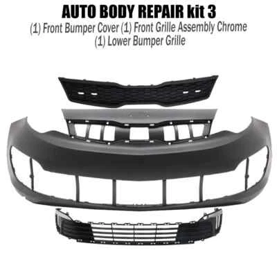 Kit de montaje de cubierta de parachoques delantero y rejilla para Kia Rio 2016 2017 sedán Foto 1 de 4