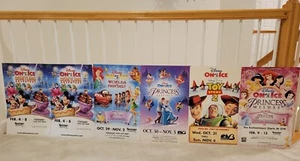 Lot 6 Disney On Ice Posters-Toy Story 2-Little Mermaid-Cars-Aladdin-Princesses + - Picture 1 of 19