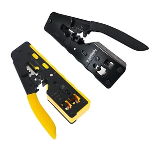 RJ45 Crimp Tool Pass Through Crimper Cutter Kit for Cat6 Cat5 Cat7 Network Cable - Picture 1 of 16