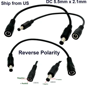 3pcs Reverse Polarity Converter Cable 5.5mm x 2.1mm Keyboard Guitar Effect Pedal - Picture 1 of 12