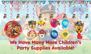 Paw Patrol Party Plates, Cups, Napkins, Table Cover, Hat, Blowout -Choose to Buy - Picture 1 of 22