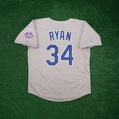 Nolan Ryan 1993 Texas Rangers Cooperstown Men's Grey Road Jersey w/ Patch - Image 1 of 4
