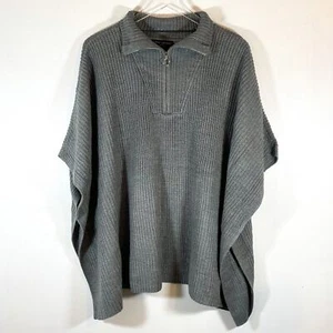 NWT Lane Bryant Circle Half Zip Grey Knit Sweater Size 14-20 Oversized - Picture 1 of 7