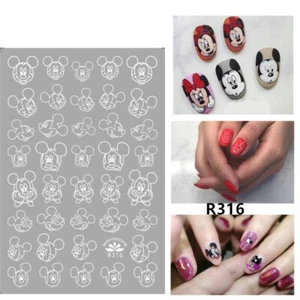 Nail Art 3D Extra-Thin adhesive Decal Stickers White Hand painted Cartoon R316 - Picture 1 of 2