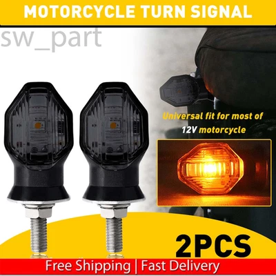 2X Smoke Mini Motorcycle Turn LED Signal Blinker Indicator Light Lamp For Honda - Image 1 of 4