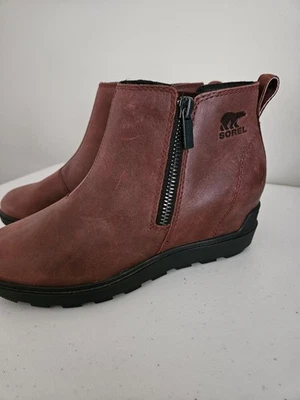 Botines Sorel de cuero con cremallera lateral para mujer talla 8 excelentes  Foto 1 de 4