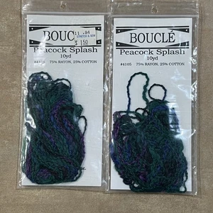 2 Packs Specialty Thread Boucle Embroidery - 10 Yards ea. - Peacock Splash - Picture 1 of 3