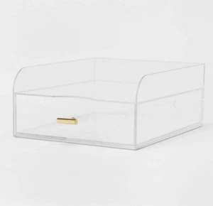 Threshold Large Paper Tray w/Drawer - Clear - Desk/Home Office/Organization NEW - Picture 1 of 5
