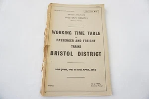 1965 Western Region Railway Working Timetable Section B.I. Bristol - Bild 1 von 9