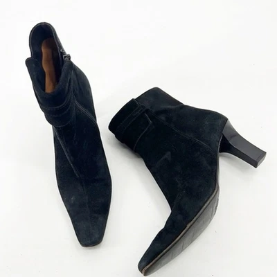 SALVATORE FERRAGAMO Molly Ankle Heeled Boots Black Suede size 8 - Image 1 of 4