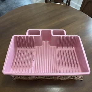 Vintage Rubbermaid Pink Dish Drip Air Dry Drainer Large Plastic Drying Rack 6054 - Picture 1 of 15