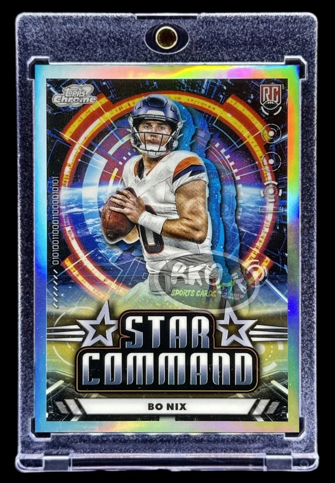 Bo Nix RARE ROOKIE RC SPACE REFRACTOR INVESTMENT CARD SP Non Auto BRONCOS MINT - Image 1 of 4