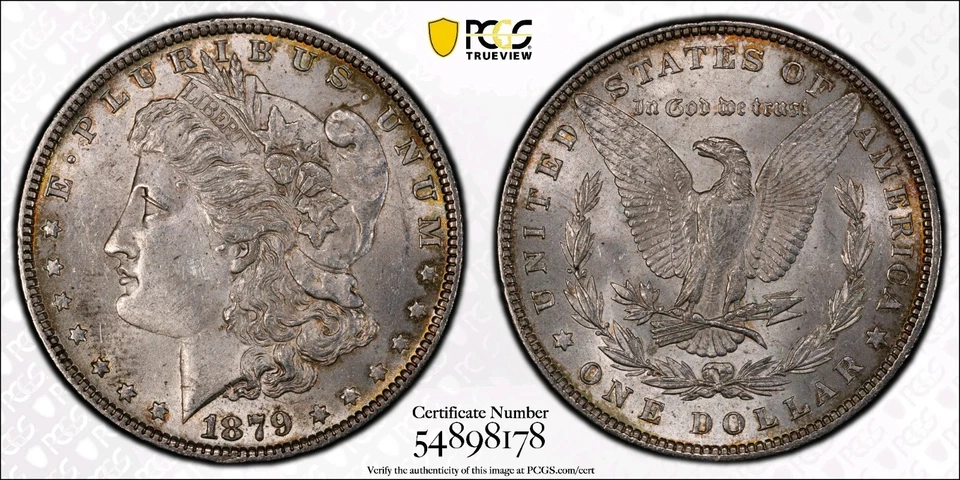 1879 Morgan Silver Dollar PCGS Graded MS 61 - Image 1 of 4