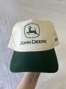 John Deere | Otto Vintage Advertising White Green Snapback Hat | Burlington WI - Picture 1 of 7