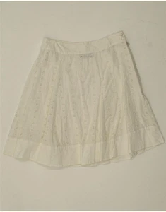 VERO MODA Womens A-Line Skirt IT 34 2XS W22 White Cotton AN08 - Picture 1 of 3