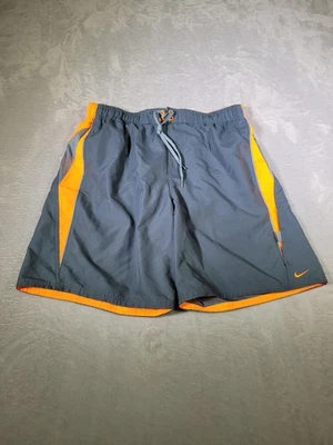 Nike Swim Trunks Mens XL Gray Orange Board Shorts Lined Quick Dry Polyester - Image 1 of 4