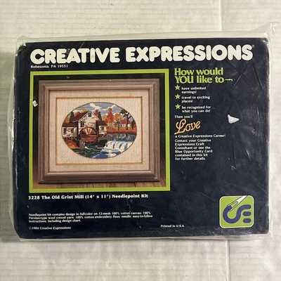 Vintage Creative Expressions Needlepoint Kit 3228 The Old Grist Mill 1984 Craft - Image 1 of 4