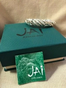John Hardy JAI Sukhothai plata esterlina brazalete con bisagras 14kt acentos NUEVO - Imagen 1 de 5