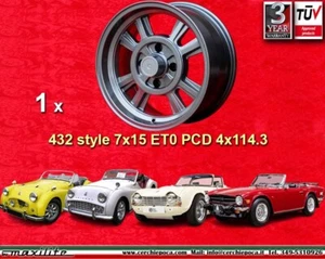 1 Cerchio Triumph TR2 TR3 TR3A TR4 TR5 TR250 TR6 7x15 4x114.3 wheels Felgen - Picture 1 of 21