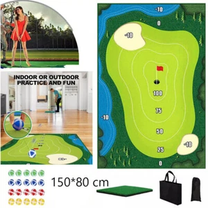 Indoor Casual Golf Mat Game Set Stick Chipping Cage Games With 20 Grip Balls AU - Picture 1 of 10